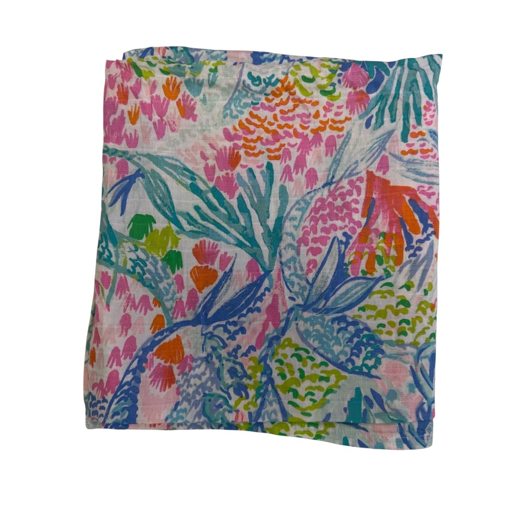 Lilly Pulitzer Pottery Barn Kids Mermaid Organic Cotton Muslin Swaddle 47x47